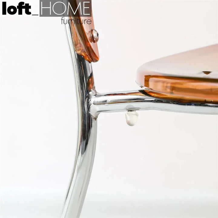 Contemporary plastic dining chair apollo clear material variants.