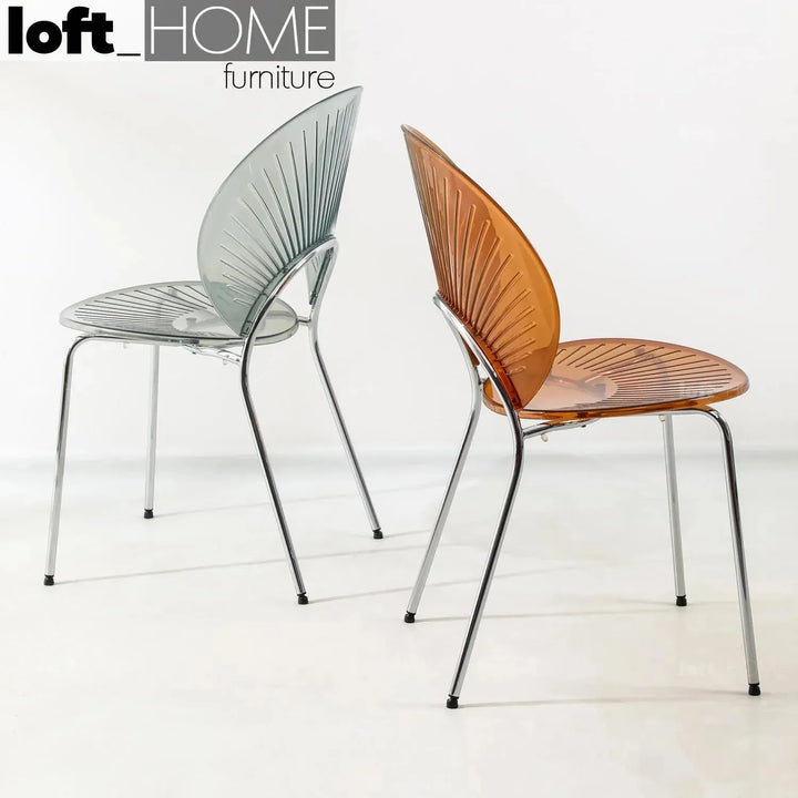 Contemporary plastic dining chair apollo clear primary product view.