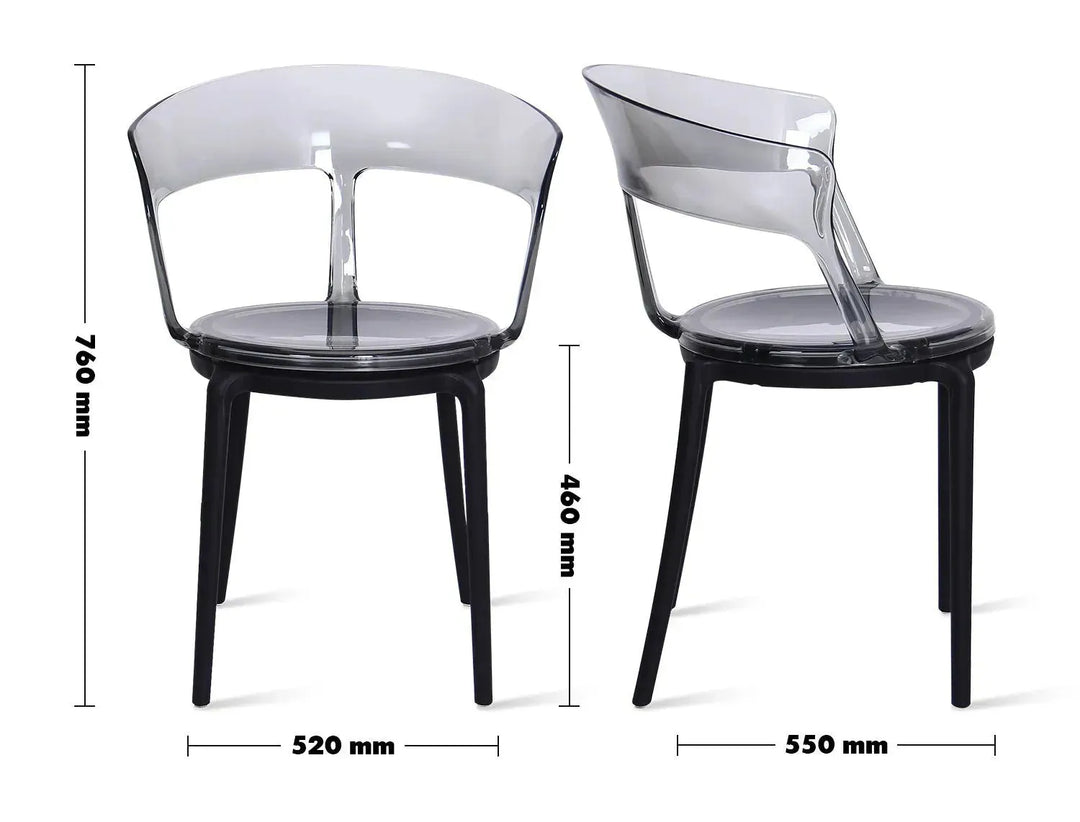 Contemporary plastic dining chair renzo size charts.