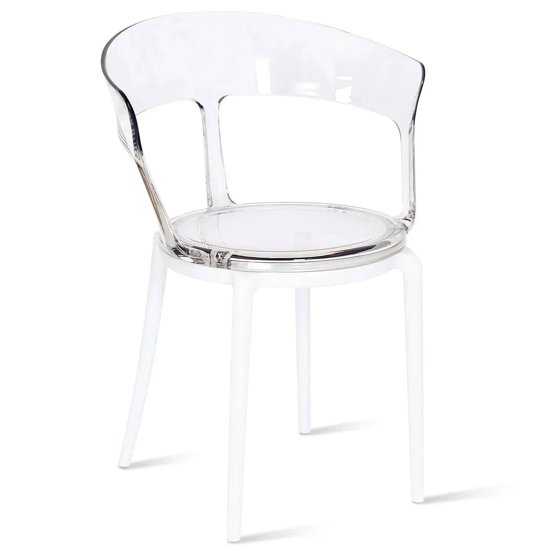 Contemporary plastic dining chair renzo layered structure.