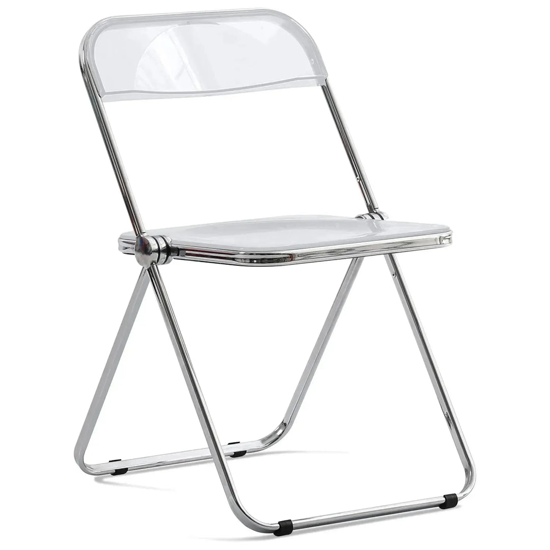 Contemporary plastic foldable dining chair fikas in white background.