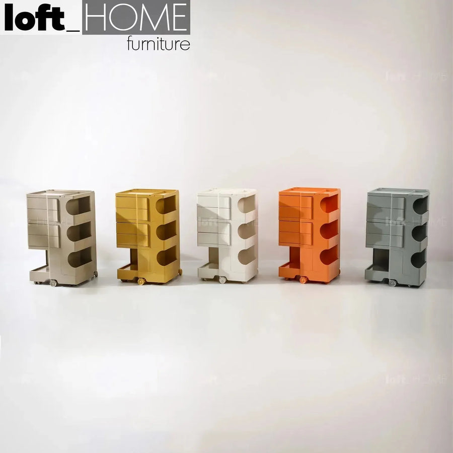 Contemporary plastic wheeled trolley side table boby large primary product view.