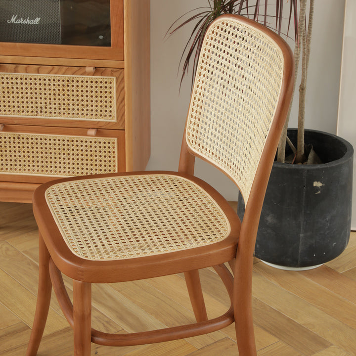 Scandinavian rattan dining chair no811 material variants.