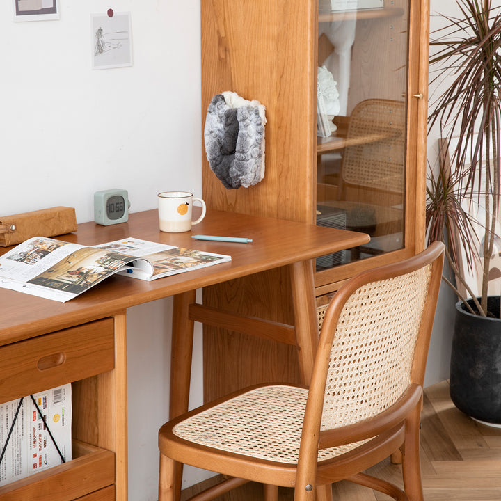 Scandinavian rattan dining chair no811 in close up details.