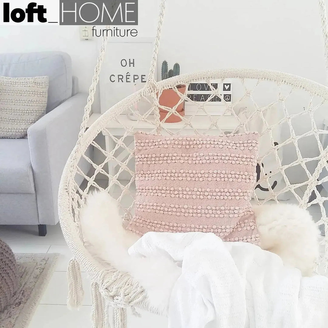 Scandinavian woven rope hanging chair 1 seater sofa net environmental situation.