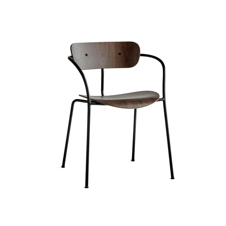 Industrial wood armrest dining chair pavilion av2 layered structure.