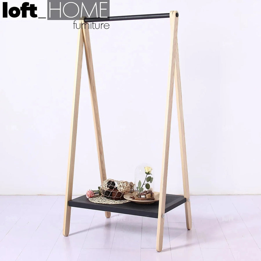 Modern wood cloth hanger toj primary product view.