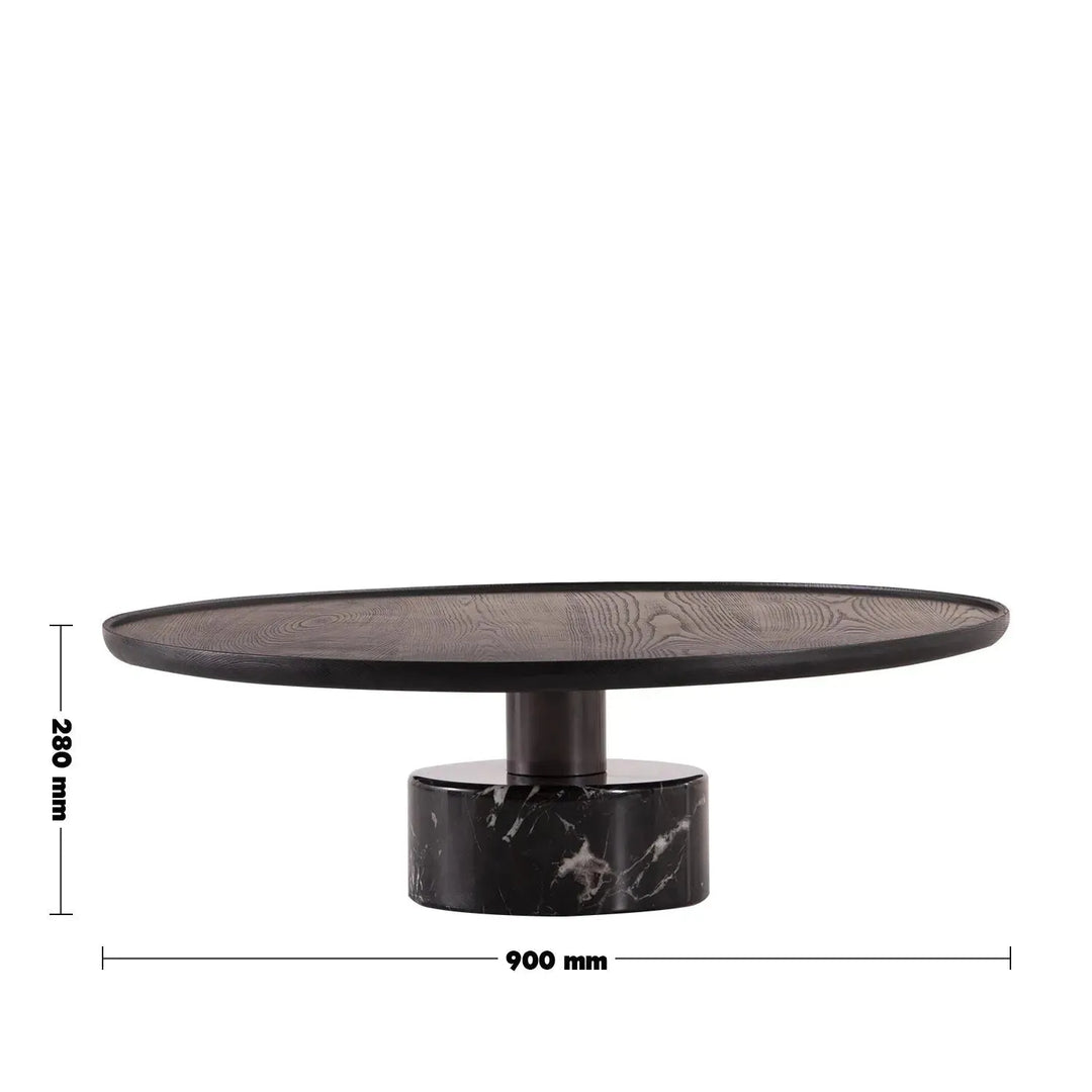 Japandi wood coffee table cascade size charts.