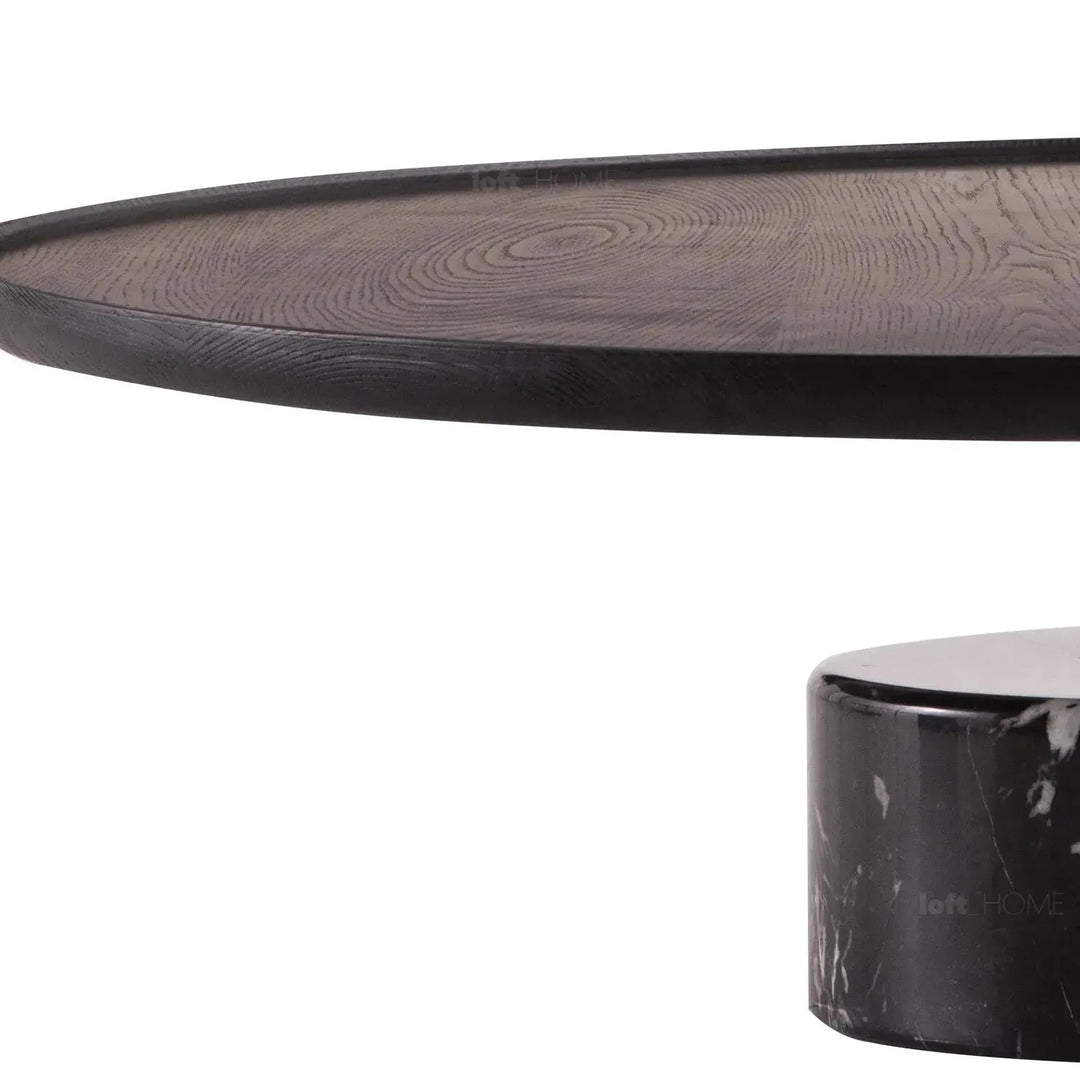 Japandi wood coffee table cascade color swatches.