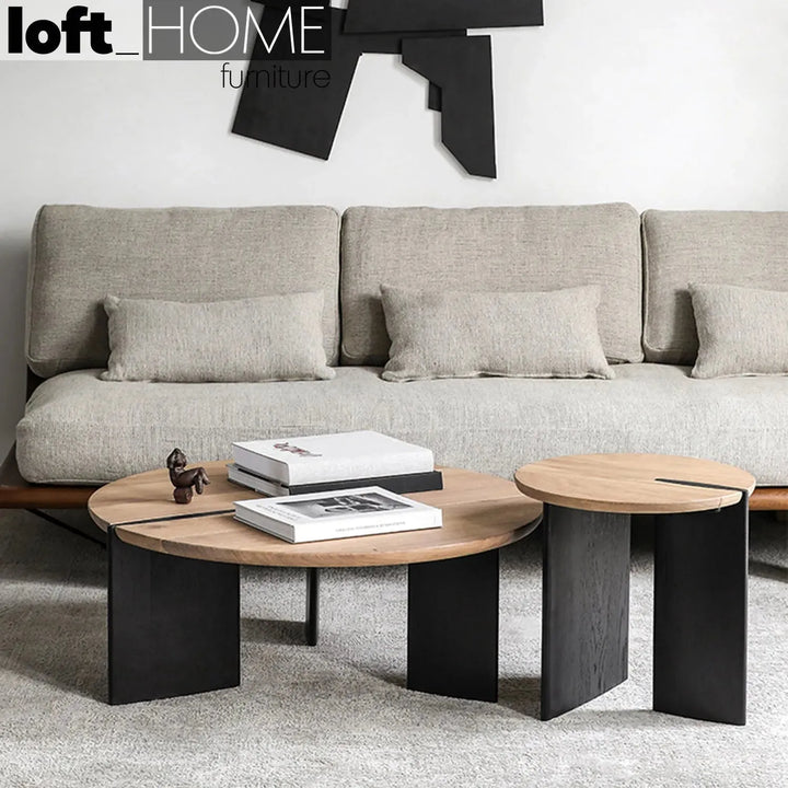 Japandi wood coffee table shona primary product view.