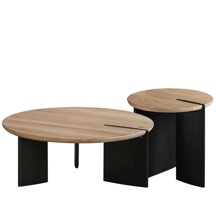 Japandi wood coffee table shona in white background.