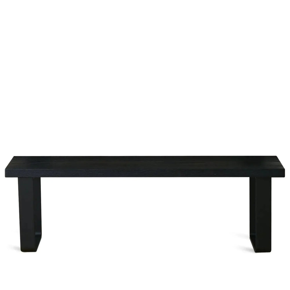 Industrial wood dining bench u shape oak detail 12.