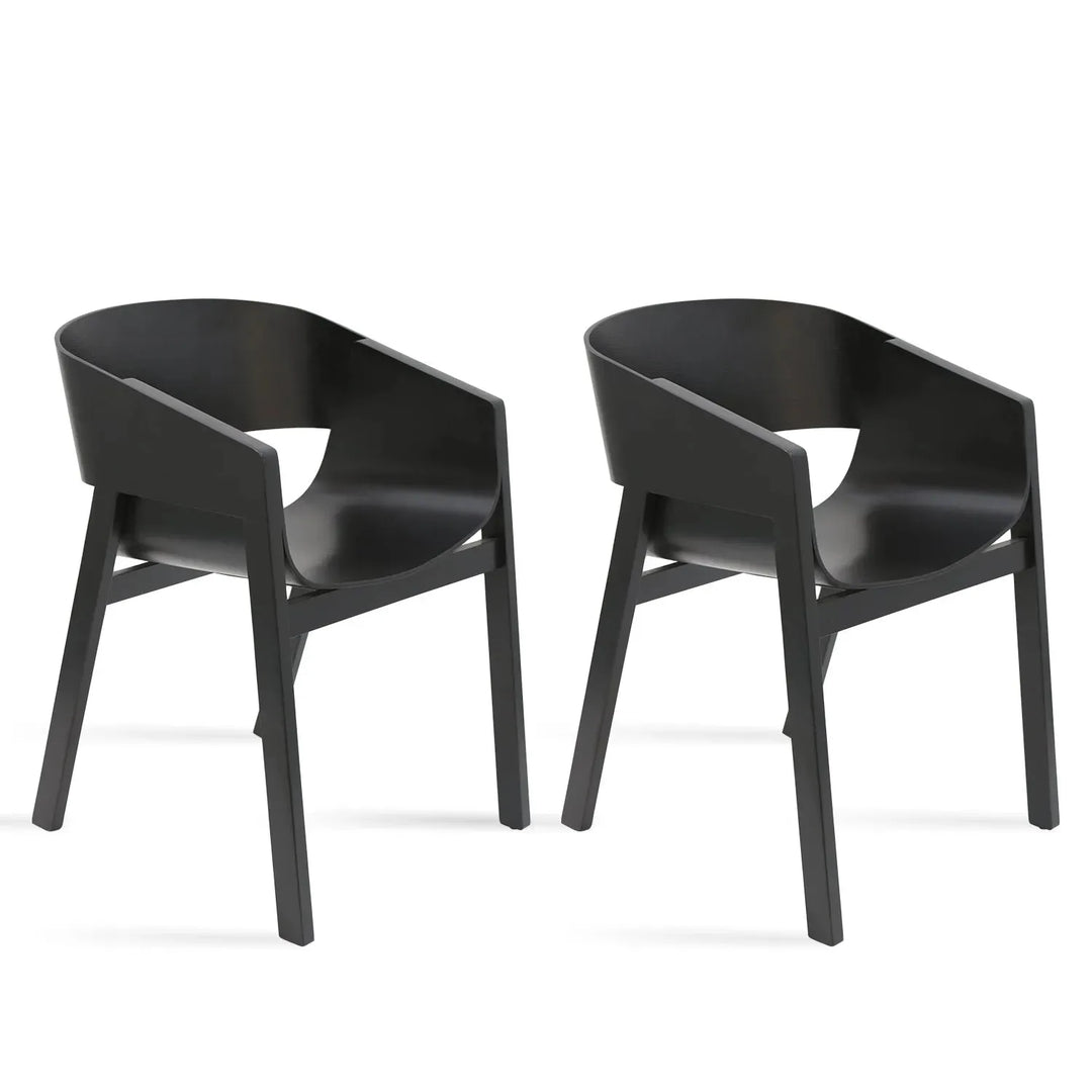 Scandinavian wood dining chair 2pcs set flair detail 4.