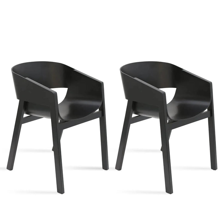 Scandinavian wood dining chair 2pcs set flair detail 4.