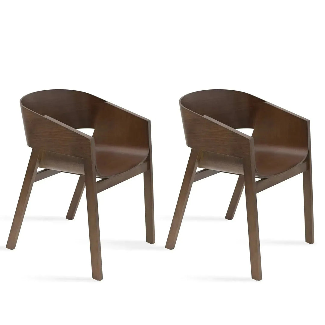 Scandinavian wood dining chair 2pcs set flair detail 3.