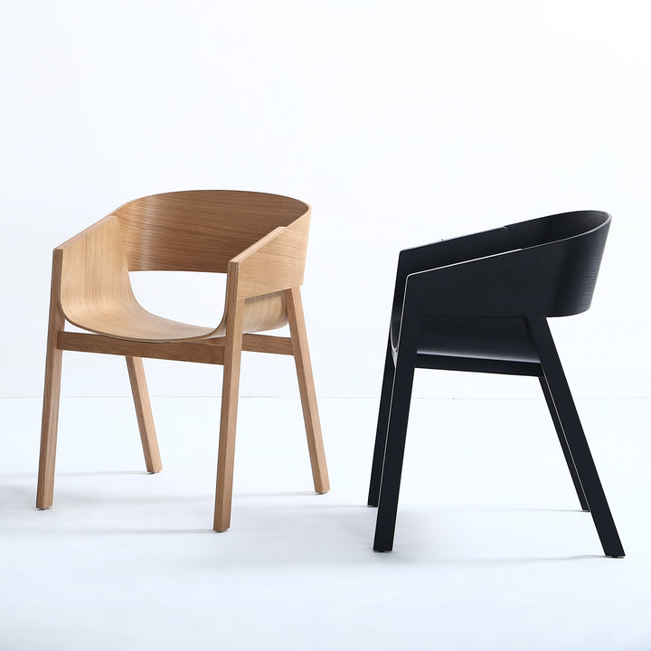 Scandinavian wood dining chair 2pcs set flair primary product view.