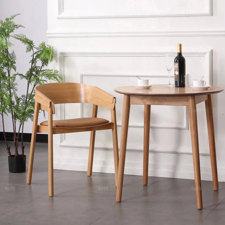 Scandinavian wood dining chair 2pcs set loom environmental situation.