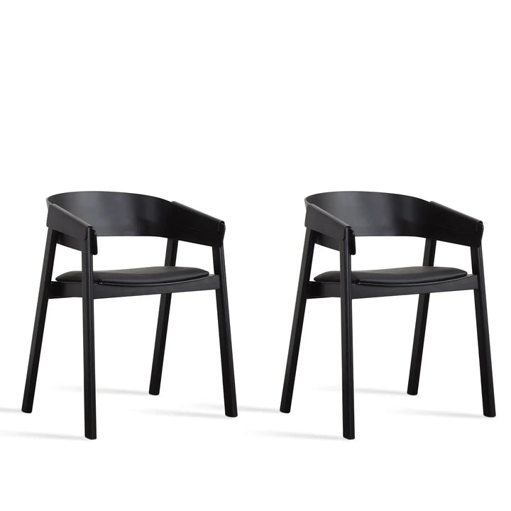 Scandinavian wood dining chair 2pcs set loom detail 11.