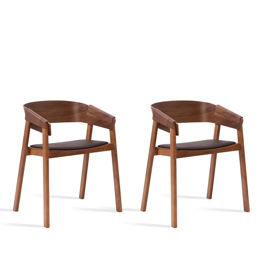 Scandinavian wood dining chair 2pcs set loom detail 10.