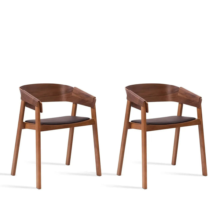 Scandinavian wood dining chair 2pcs set loom detail 10.