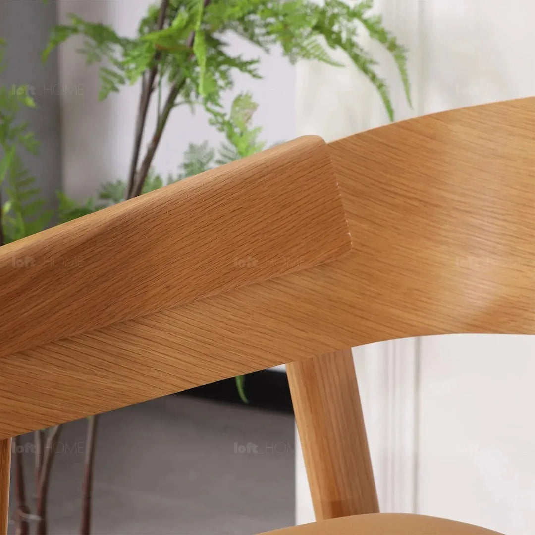 Scandinavian wood dining chair 2pcs set loom detail 3.