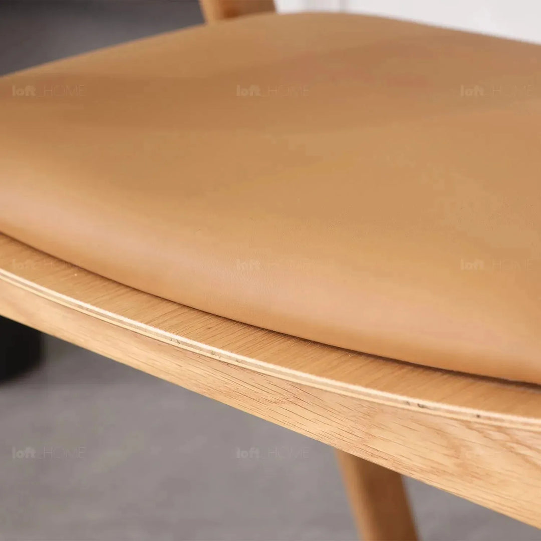 Scandinavian wood dining chair 2pcs set loom detail 4.