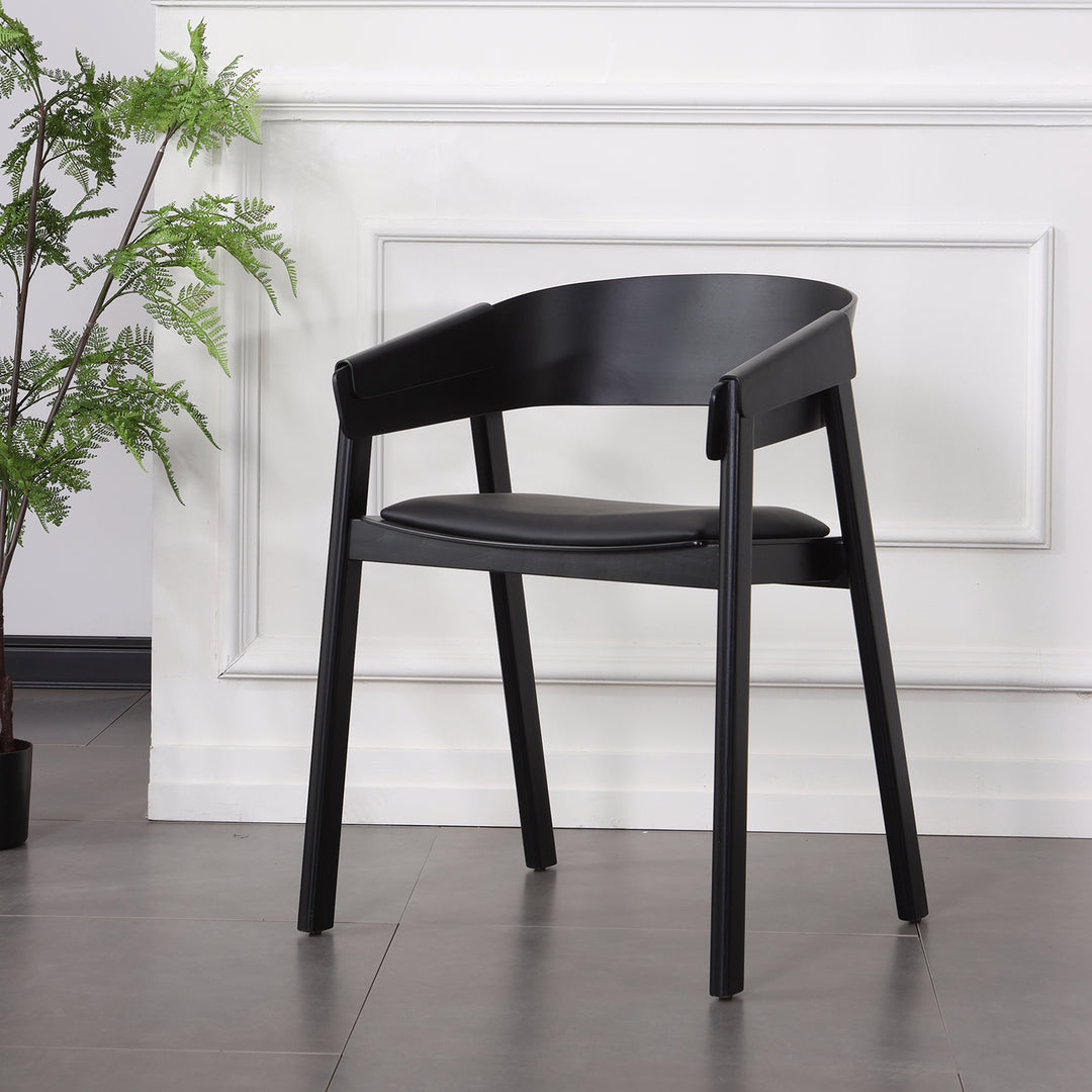 Scandinavian wood dining chair 2pcs set loom primary product view.