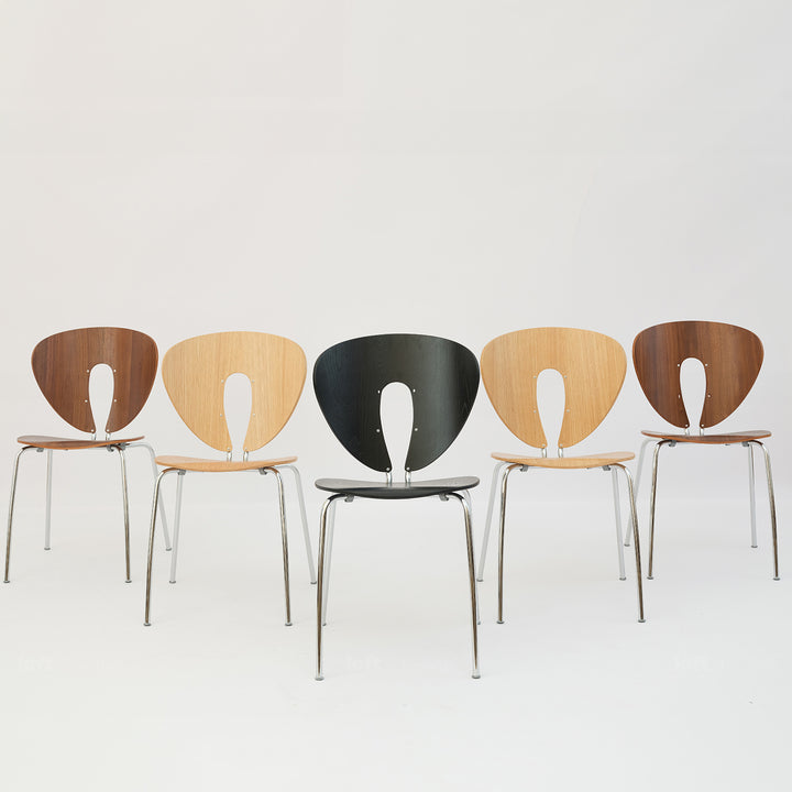 Contemporary wood dining chair 2pcs set orbit primary product view.