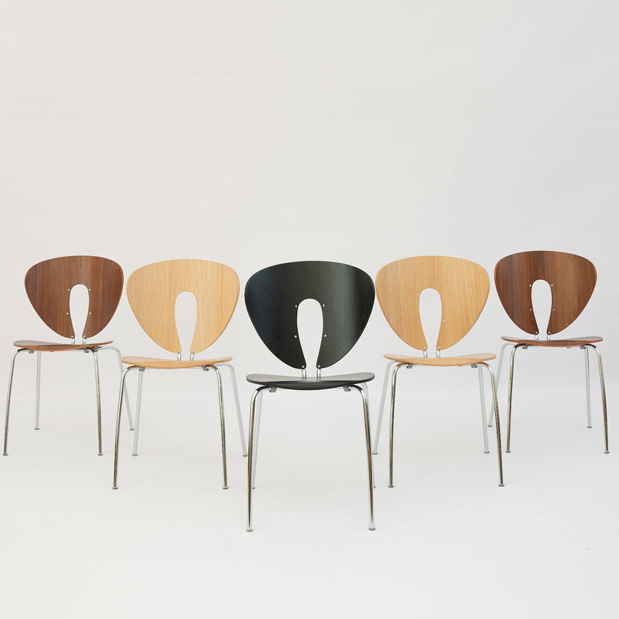 Contemporary wood dining chair 2pcs set orbit primary product view.