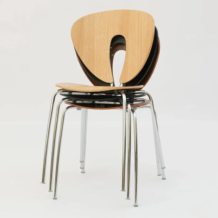 Contemporary wood dining chair 2pcs set orbit with context.