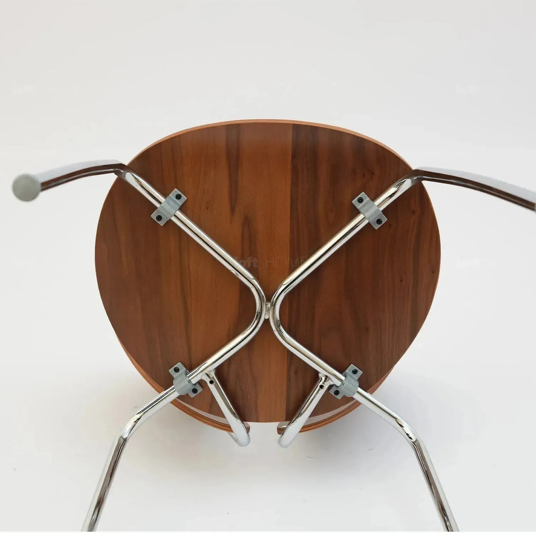 Contemporary wood dining chair 2pcs set orbit detail 6.