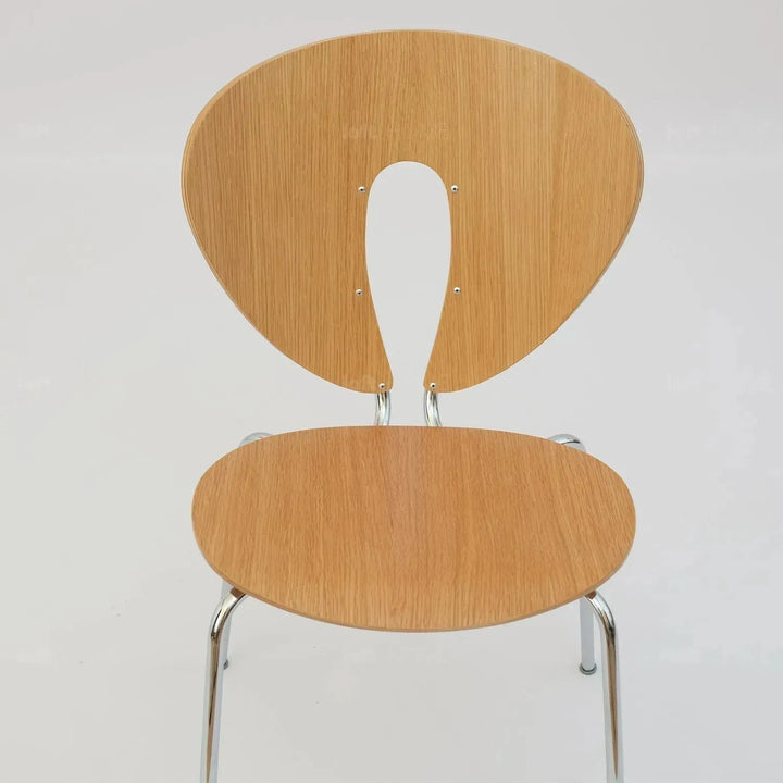 Contemporary wood dining chair 2pcs set orbit detail 3.