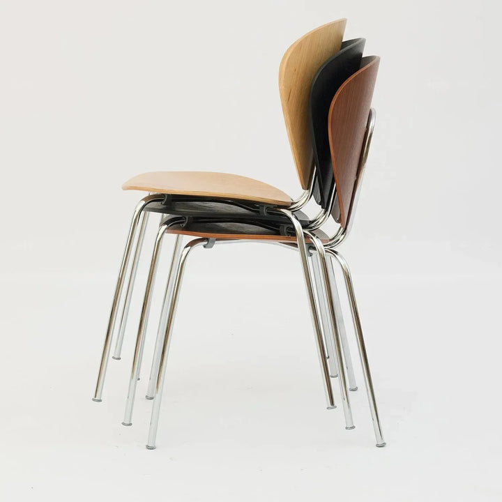 Contemporary wood dining chair 2pcs set orbit in close up details.
