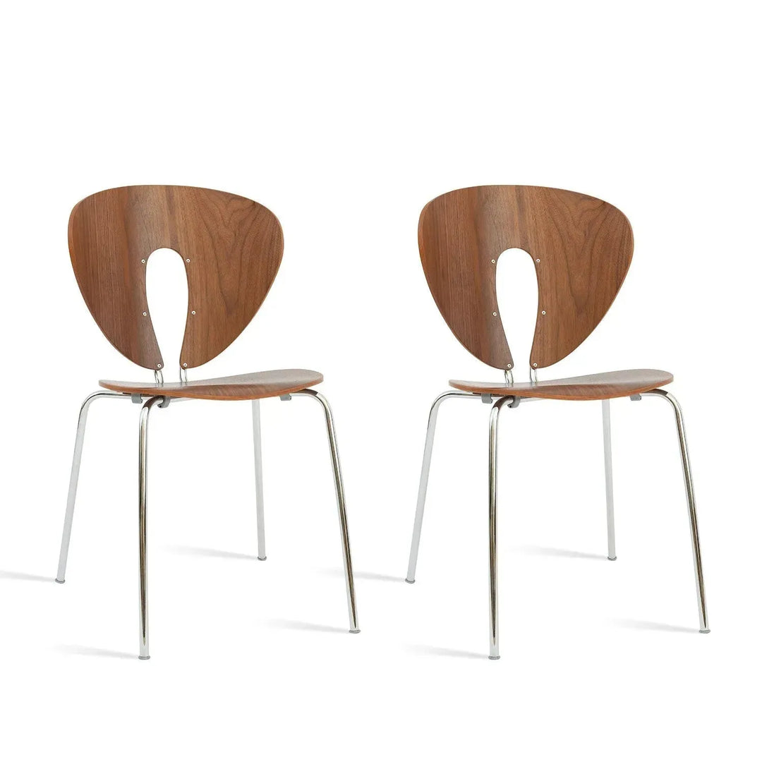 Contemporary wood dining chair 2pcs set orbit detail 8.