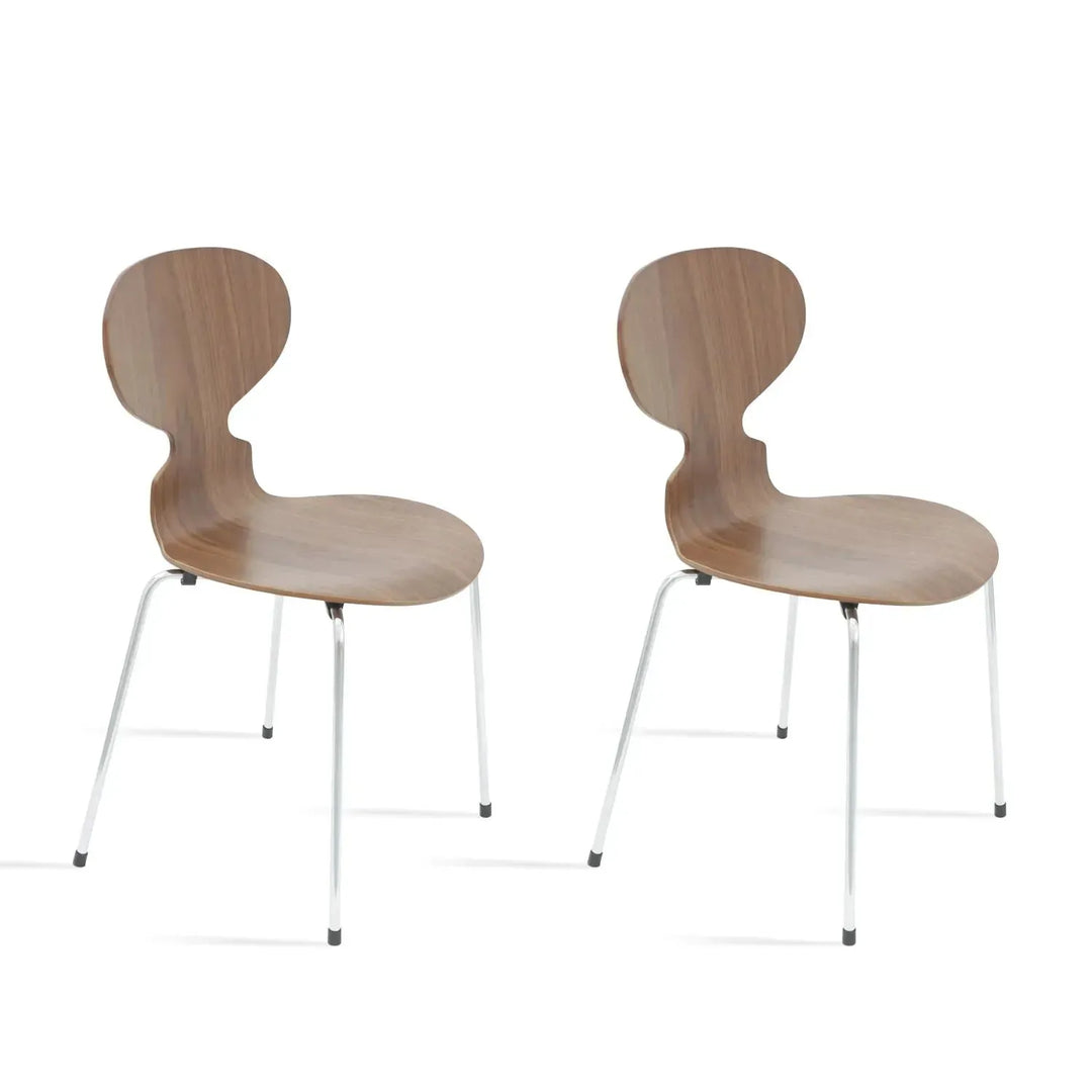 Industrial wood dining chair 2pcs set rift conceptual design.