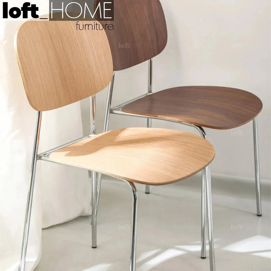 Industrial wood dining chair co primary product view.