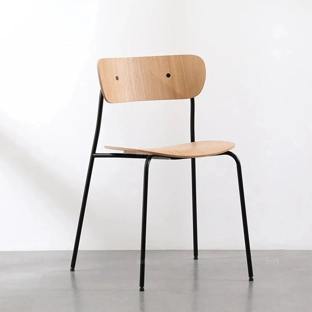 Industrial wood dining chair pavilion av1 in real life style.