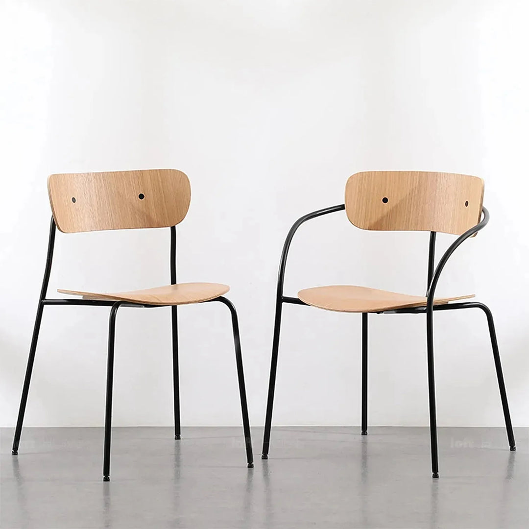 Industrial wood dining chair pavilion av1 material variants.
