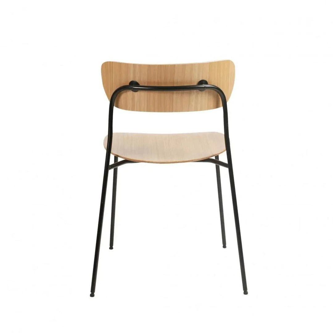 Industrial wood dining chair pavilion av1 in panoramic view.