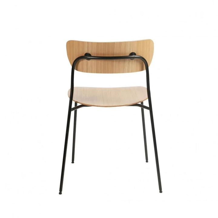 Industrial wood dining chair pavilion av1 in panoramic view.