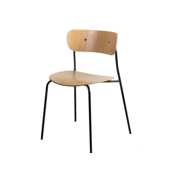 Industrial wood dining chair pavilion av1 with context.