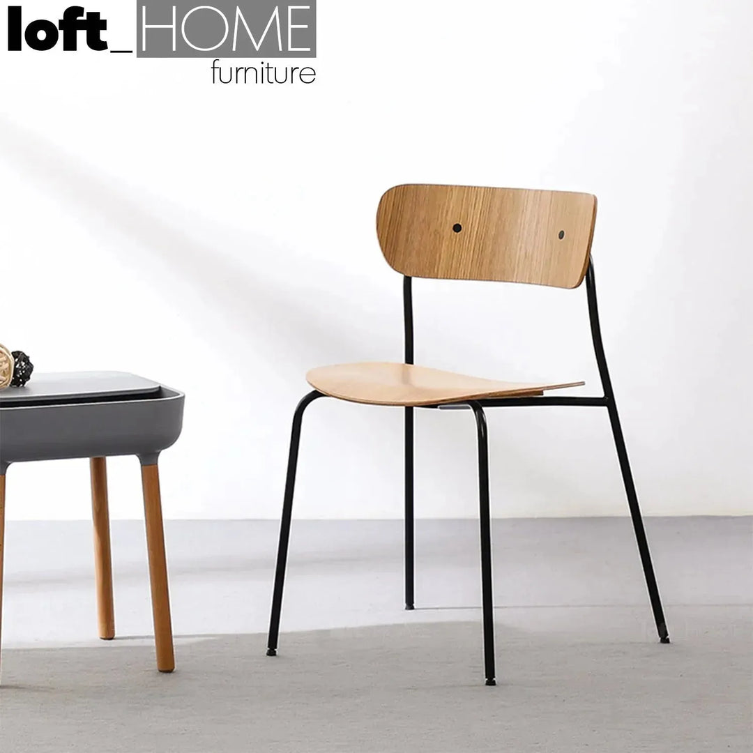 Industrial wood dining chair pavilion av1 primary product view.