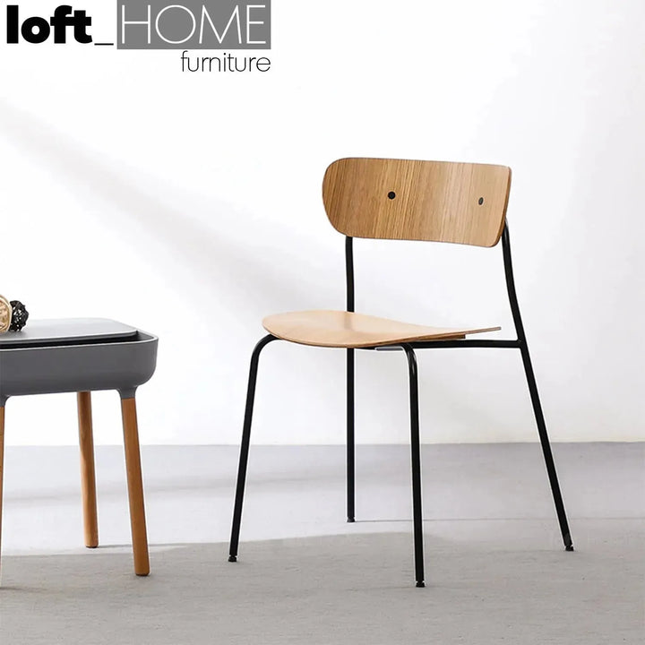 Industrial wood dining chair pavilion av1 primary product view.