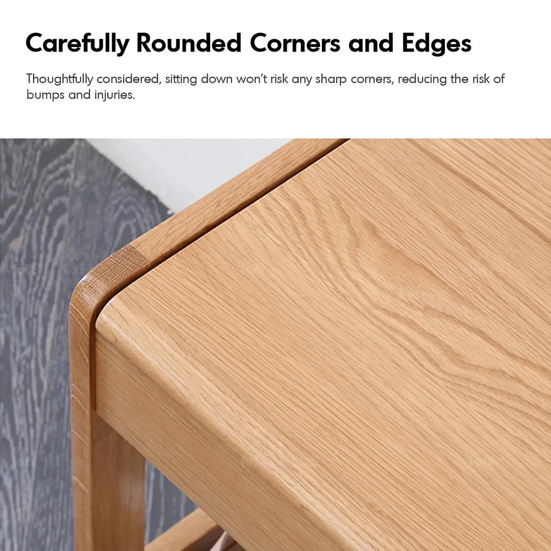 Scandinavian wood footstool norway in close up details.