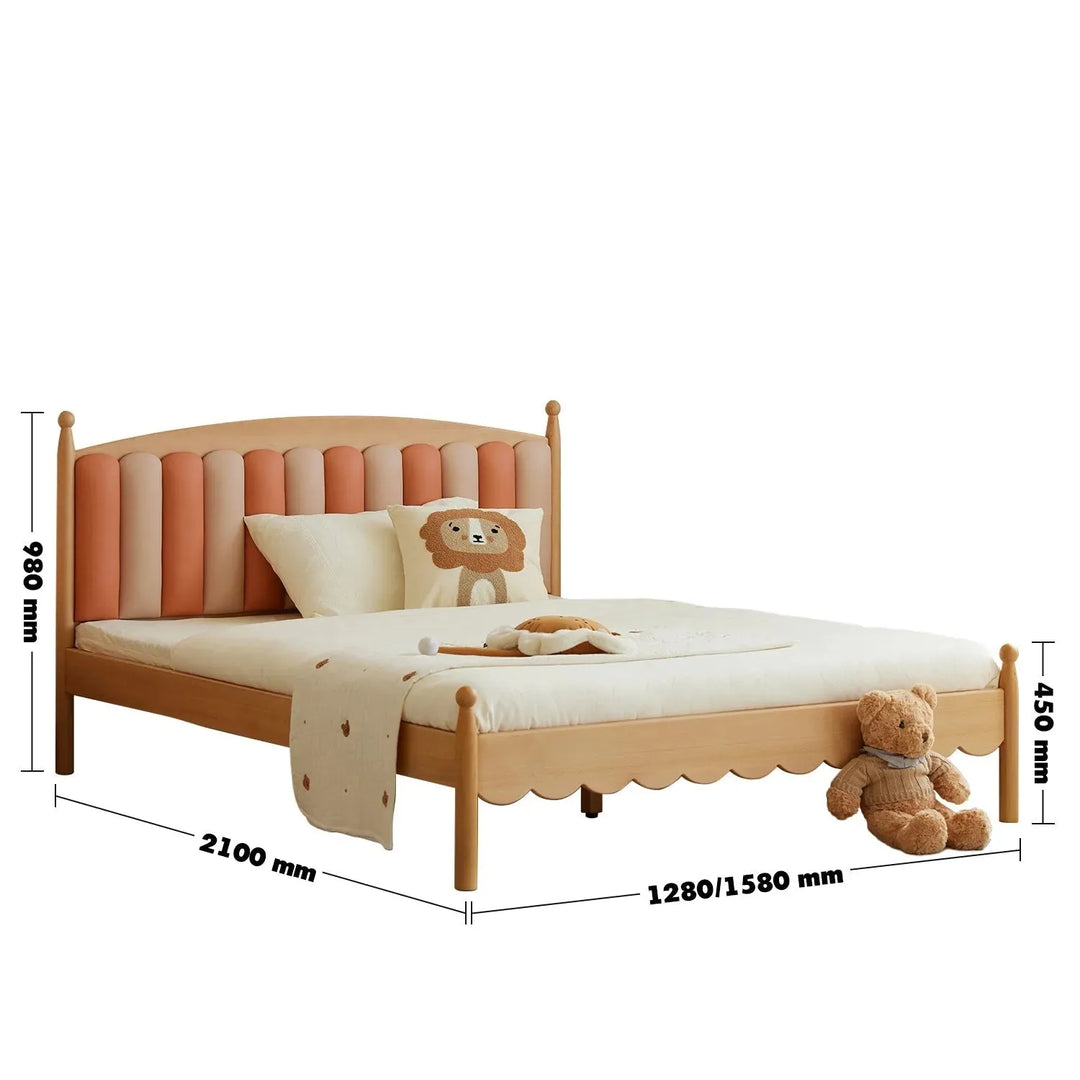 Scandinavian wood kids bed mallow size charts.