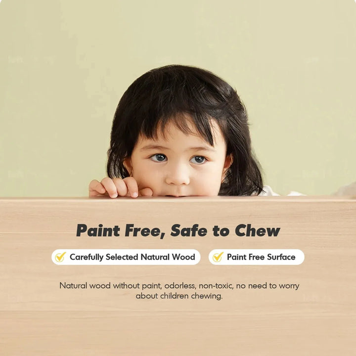 Scandinavian wood kids bookshelf 4 layers charm color swatches.