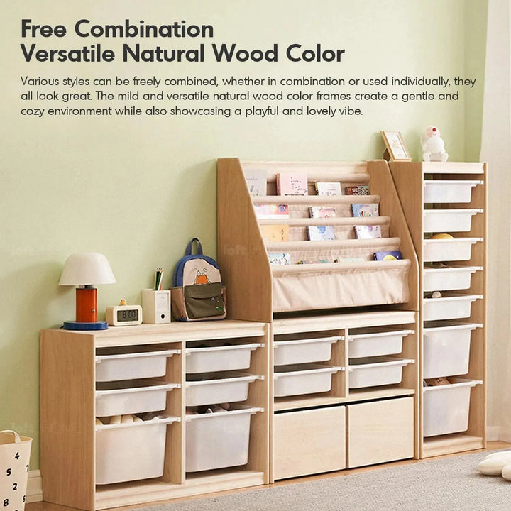 Scandinavian wood kids drawer cabinet whimsi material variants.