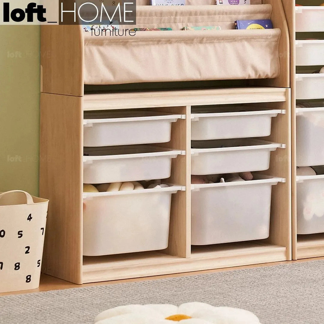 Scandinavian wood kids drawer cabinet whimsi primary product view.