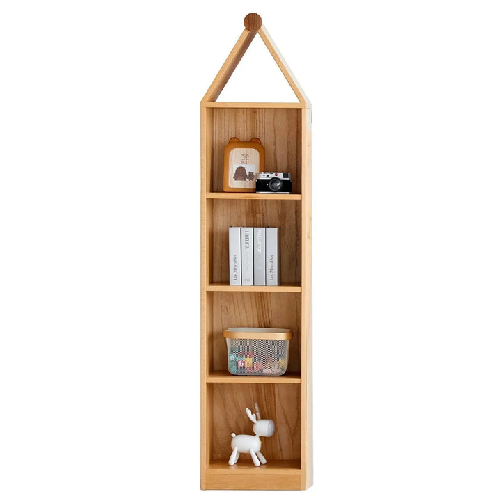 Scandinavian wood kids bookshelf house detail 5.
