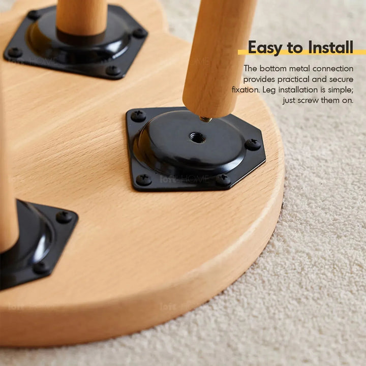 Scandinavian wood kids stool bear environmental situation.